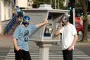 Paweł (srebrna) i Dawid (niebieska) w oryginalnych meksykańskich maskach. Kosztowały 50 dolarów