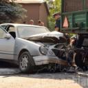 Poważny wypadek w Piątkowisku. Dwie osoby trafiły do szpitala