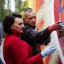 Adam "Kruk" Wirski tworzył już murale razem z wolontariuszami 