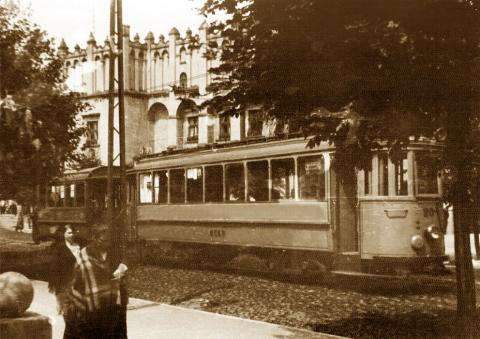 Przedwojenny tramwaj na linii Pabianice - Łódź