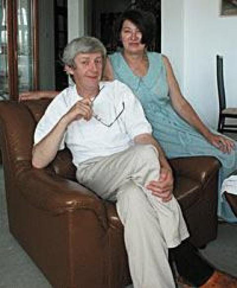 Doktor Uznański z żoną Danutą w domu w Łagiewnikach