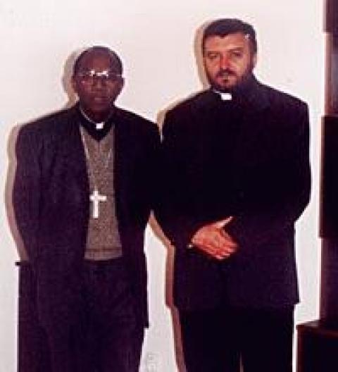 Biskup Madagaskaru Vincent Rakotozafy i ksiądz misjonarz Krzysztof Borowiec