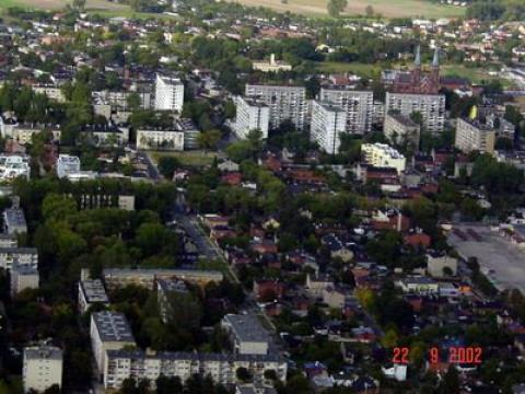 Bloki i domy między ulicami Zamkową i Jana Pawła II