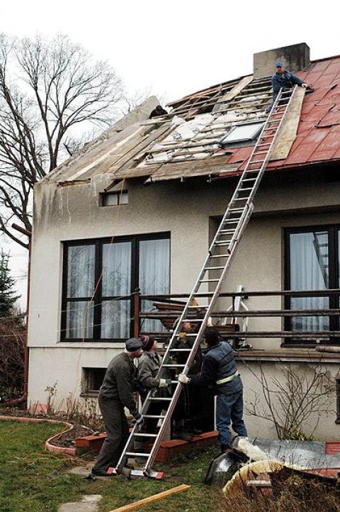 Złamane drzewa, uszkodzone dachy, brak prądu - to skutki wichury jaka przeszła w sobotę 26 stycznia nad Pabianicacmi.