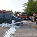 Pabianiccy strażacy zrobili pokaz ratownictwa drogowego podczas pikniku w Lewitynie.