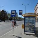 Tutaj zatrzymywał się autobus o godz. 6.00 i zabierał pasażerów z Pabianic do Wrocławia