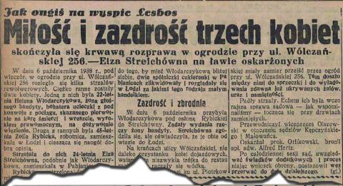 Wycinek gazety z 1938 roku Życie Pabianic