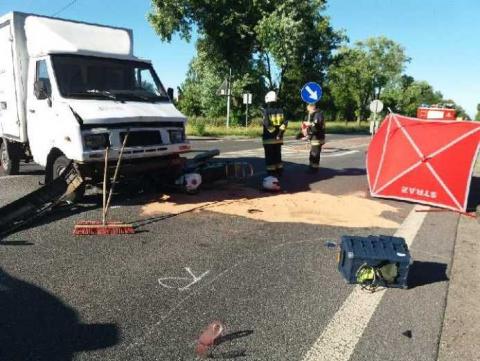 Śmiertelny wypadek motocyklisty w Dobroniu Życie Pabianic