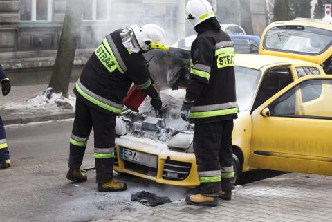 Pożar auta Życie Pabianic