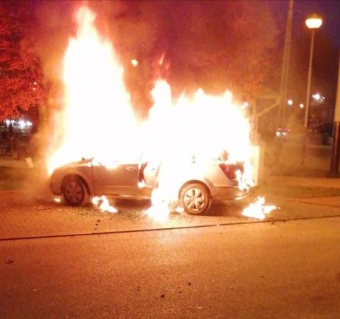płonące auto w Konstantynowie Życie Pabianic