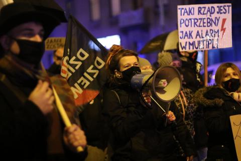 9 dzień protestu Strajku Kobiet w Pabianicach Życie Pabianic
