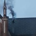 Dym z kościoła Życie Pabianic