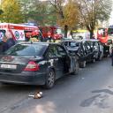 Pięć rozbitych aut na Grota-Roweckiego