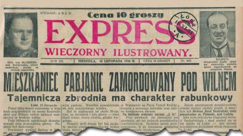 Pierwsza strona gazety z 1934 roku - piszą o mieszkańcu Pabianic