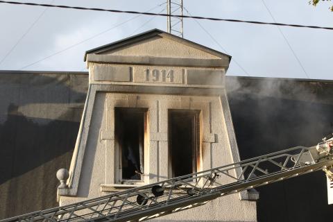 Pożar przy ul. Piotra Skargi
