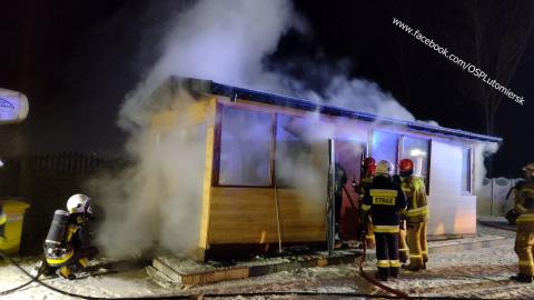 Pożar drewnianego budynku w Konstantynowie