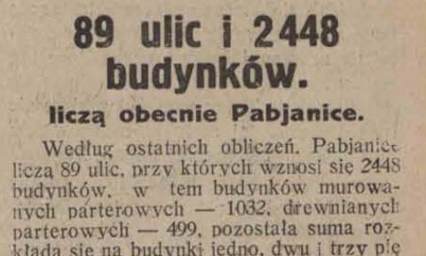 Policzyli ulice w Pabianicach - 1926 rok