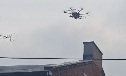 Dron nad domem Zycie Pabianic