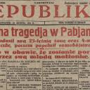Zbrodnia w Pabianicach - artykuł na pierwszej stronie gazety Republika z 1931 roku
