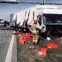 Stłuczka na S8. Ucierpiały dwie ciężarówki
