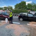 4 rozbite samochody i ruch wahadłowy przy zjeździe na S14 Życie Pabianic