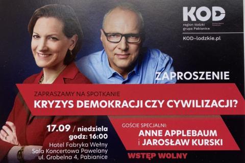 Do Pabianic przyjadą znani dziennikarze i intelektualiści Anna Applebaum i Jarosław Kurski.