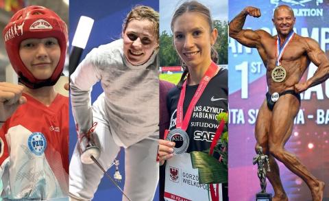 Sportowcy z Pabianic z sukcesami w 2023 roku - od lewej: Natalia Kowalska, Julia Walczyk-Klimaszyk, Kinga Królik i Mariusz Bałaziński Życie Pabianic