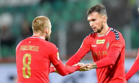 Maksymilian Rozwandowicz strzelił gola dla Zagłębia Sosnowiec w meczu z ŁKS Łódź Życie Pabianic