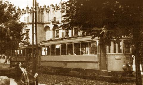 Przedwojenny tramwaj na linii Pabianice - Łódź